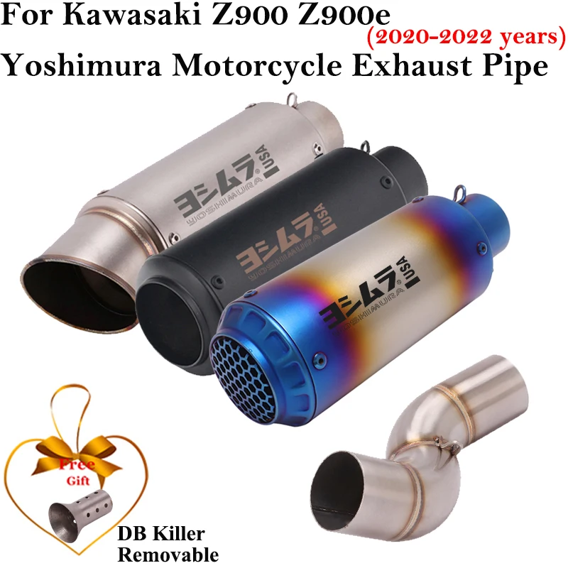 

For Kawasaki Z900 Z900e 2020 2021 2022 Motorcycle Exhaust Escape System Modified Middle Link Pipe Yoshimura Muffier DB Killer