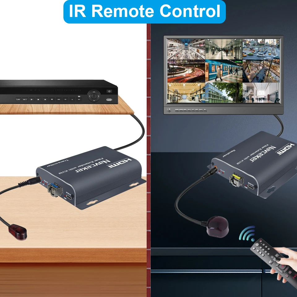 Navceker H.265 20KM HDMI-Compatible Fiber Extender 1080P KVM Over LC Fiber Optic Converter HDMI to Fiber Optic Video Transmitter — zdjęcie produktu 6