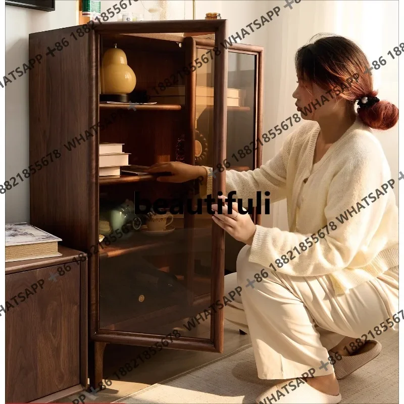 

X Modern restaurant home, tea, bookcase glass solid wood locker