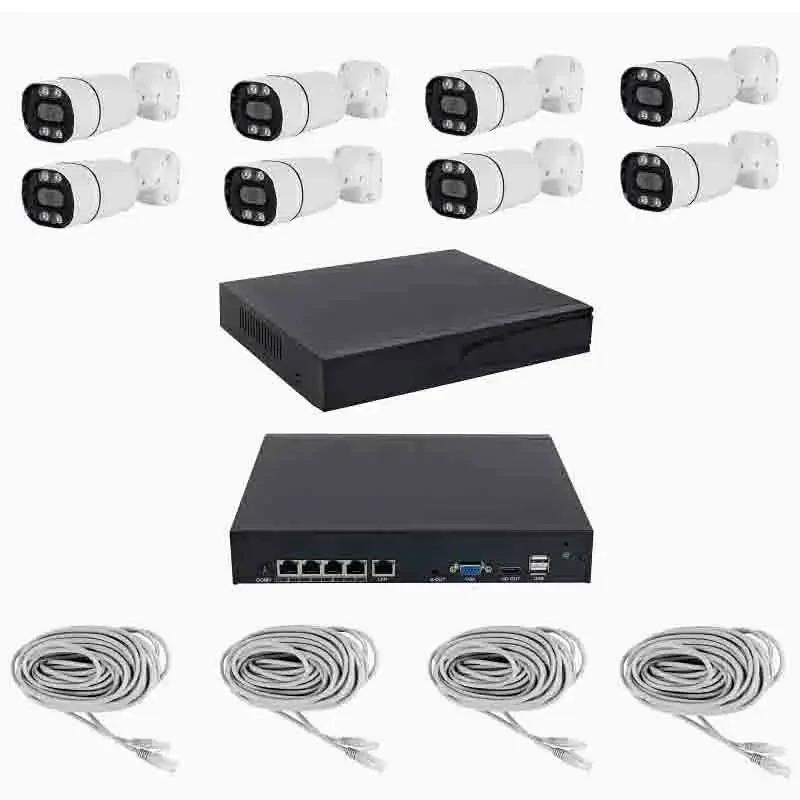 8CH 5MP PoE NVRキット H.265 24時間365日録画 ナイトビジョン 8台 バレット型監視カメラセット 有線 8チャンネル CCTVセキュリティシステム