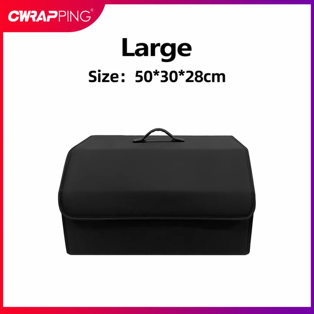 Auto Trunk Storage Boxes Multi-Size Car Trunk Organizer Box Large Capacity Stowing Tidying PU Leather Folding Cars Storage Bags