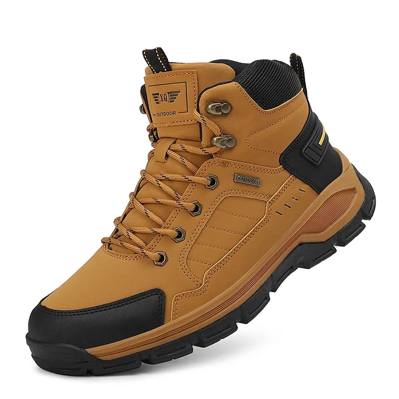 

Men Hiking Shoes Outdoor Lace-up Anti-slip Shock-absorbing Men High-top Boots Breathable Thick-soled Casual Sports Shoes Men