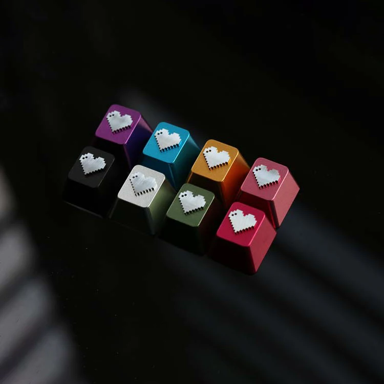 DIY Heart 1u R4 Surface Anodizing Mechanical Keyboard Cherry Profile Metal CNC Aluminum Keycaps