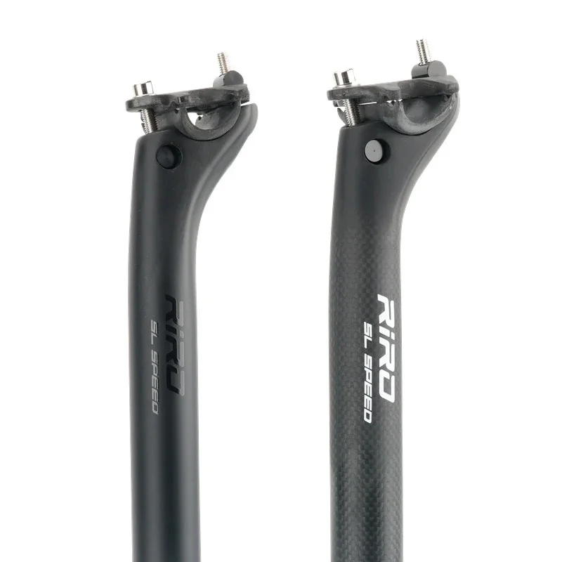 RIRO Carbon Fiber Bicycle Seatpost 20mm Offset Bicycle Seat Tube 350mm 400mm Bike Saddle Tube for Ultralight Cycling Parts