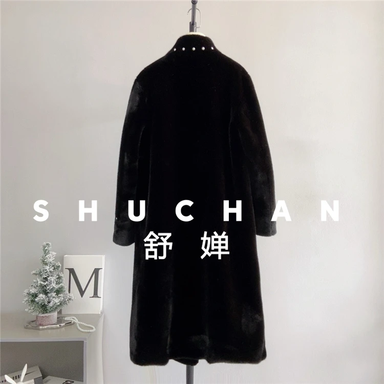 cappotto donna nuovo caldo 2025 nuovo colore solido industria pesante in rilievo visone pile cappotto di pelliccia cappotto da donna lungo sciolto