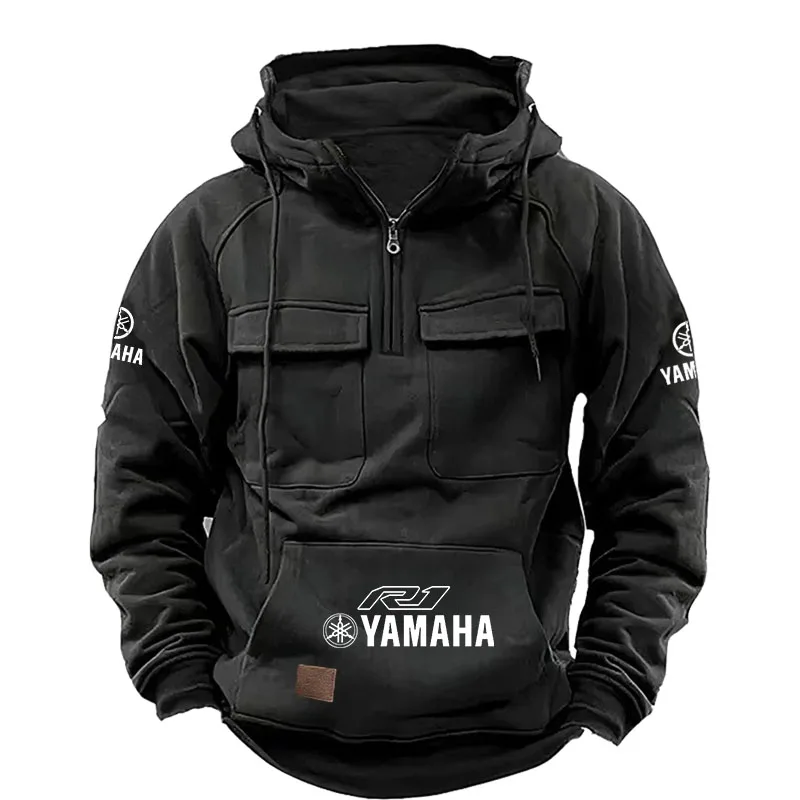 

2026 yamaha Men's Casual Sports Hooded Sweatshirt New style Outdoor Thick Fashionable Loose Long-Sleeved Pullover with Multiple