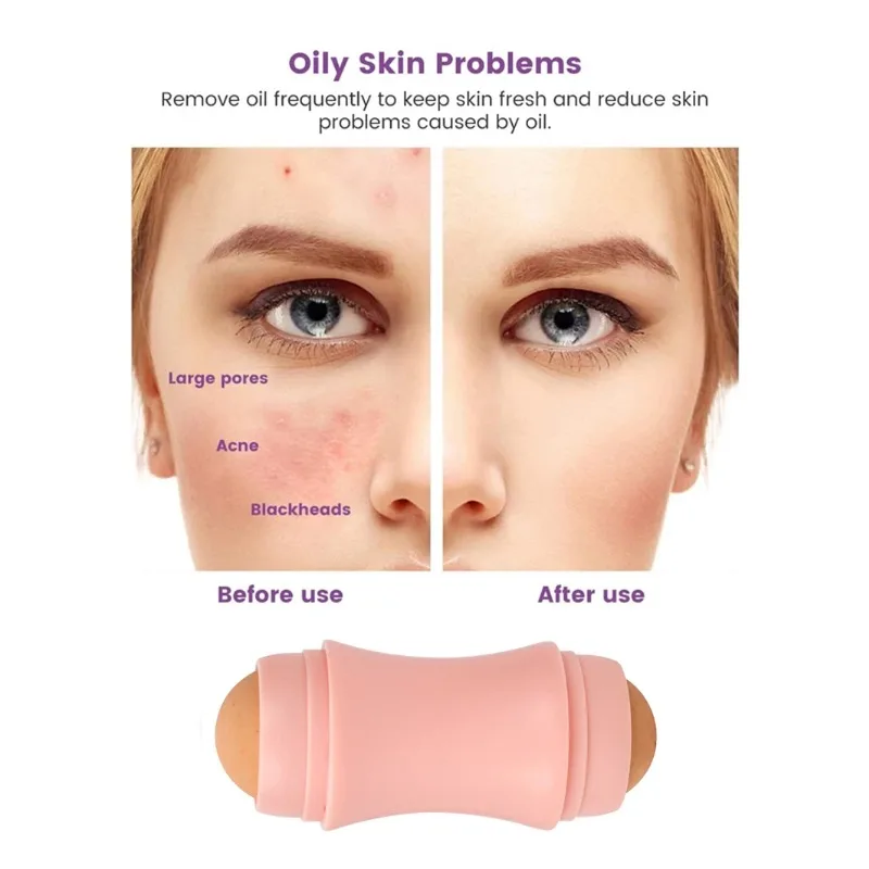 الوجه النفط امتصاص الأسطوانة 2 كرات أداة العناية بالبشرة الحجر البركاني النفط امتصاص قابل للغسل زيت الوجه إزالة الرعاية الجلد ماكياج أداة