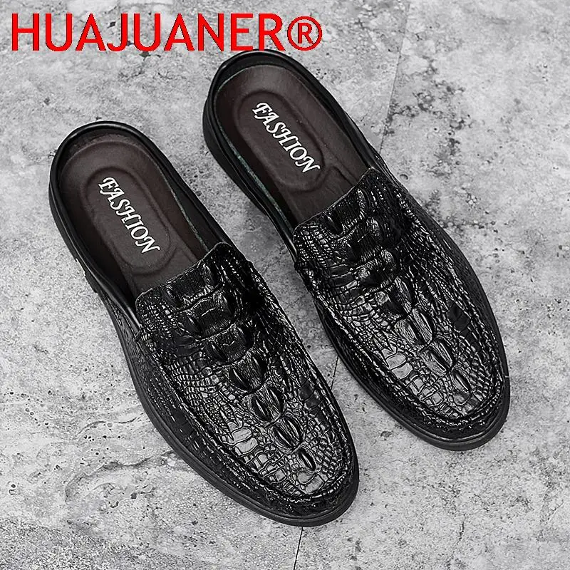 Zapatos de cuero para hombre, calzado informal, mocasín elegante de talla grande, a la moda, color negro, 2023