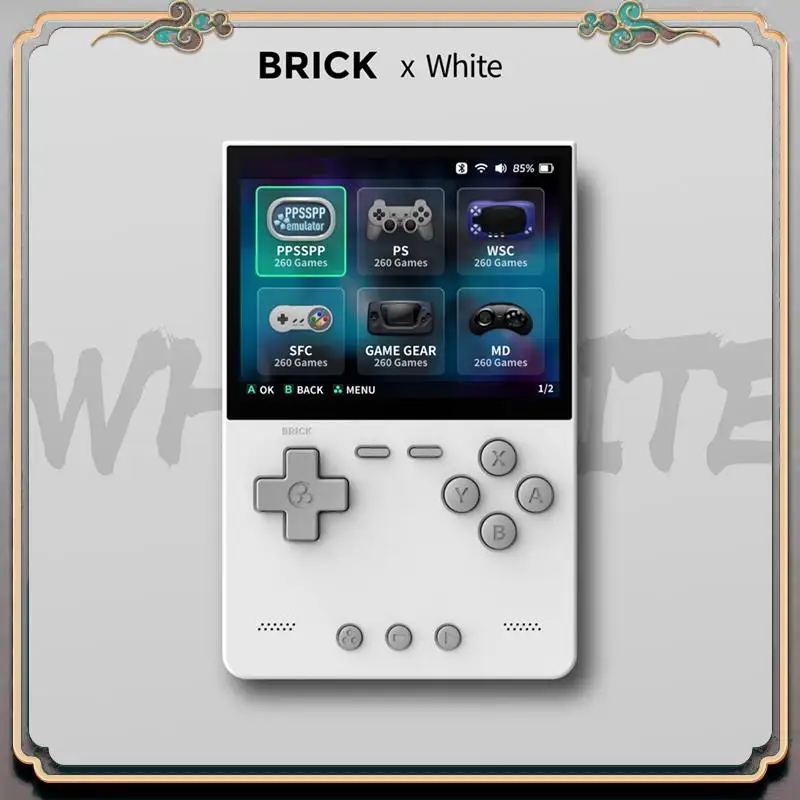 

BRICK Handheld Game Console 256GB Portable Linux Video Game Console 3.2Inch 1024X768 IPS Screen Retro Game Controller B