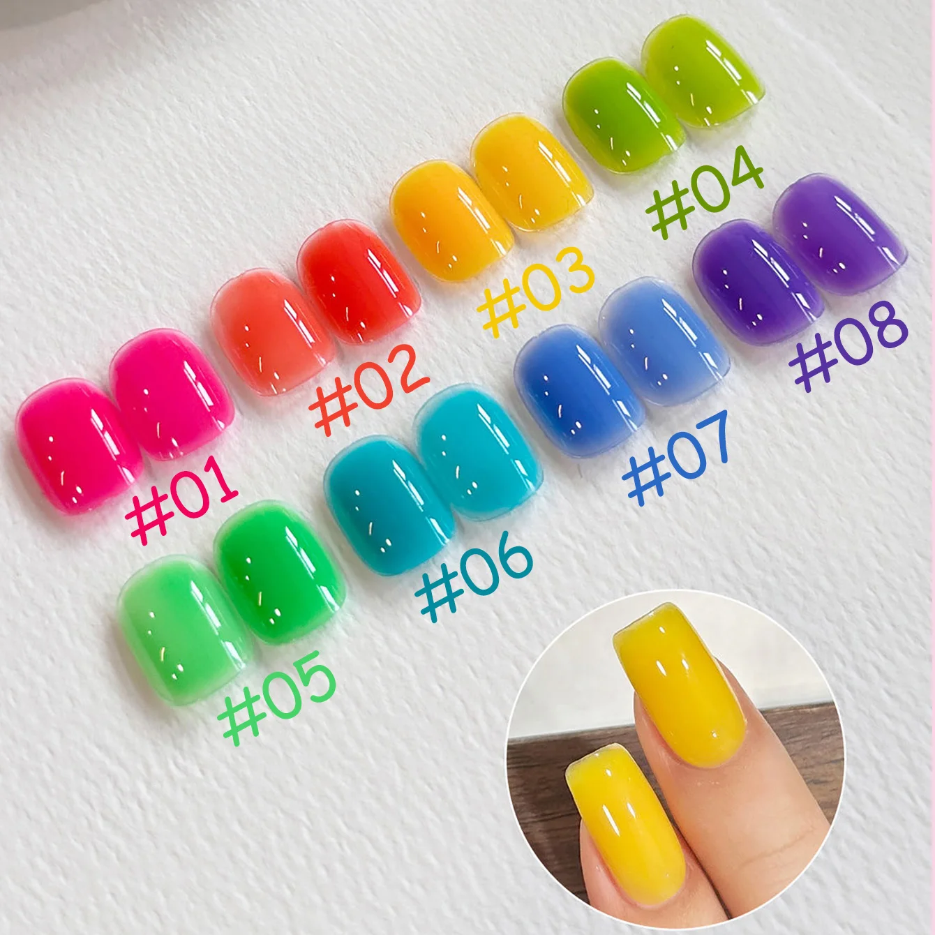 1pcs TC Summer Popular Dopamine Candy Paper Series Gel Nail Polish 2026 New Semi Ice Transparent Green Yellow Blue Nail Art