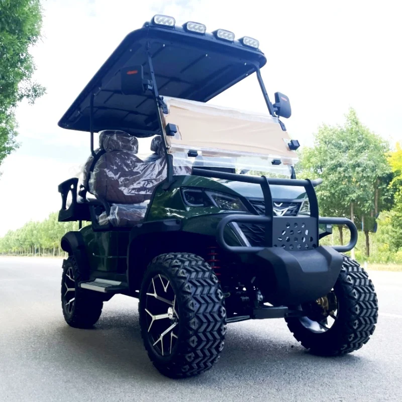 Best Supplier Factory Best Supplier 4 Passenger Lithium Electric Golf Cart White Upholstered Seat With Headrest Soundbar