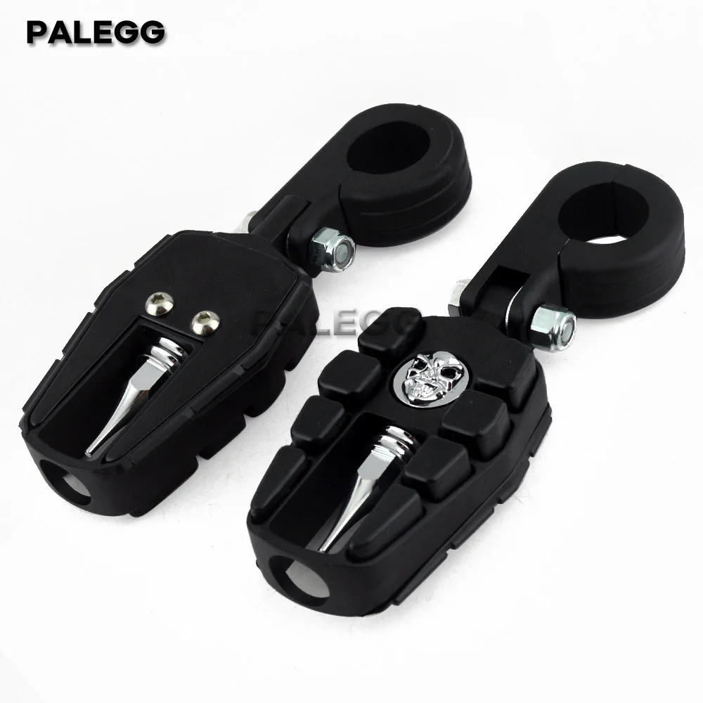 Motorcycle 32mm/ 38mm Highway Pegs Engine Guard Bar Clamp Footrest Foot Pegs Pedal For Harley Suzuki Yamaha Cafe Racer Universal view 3