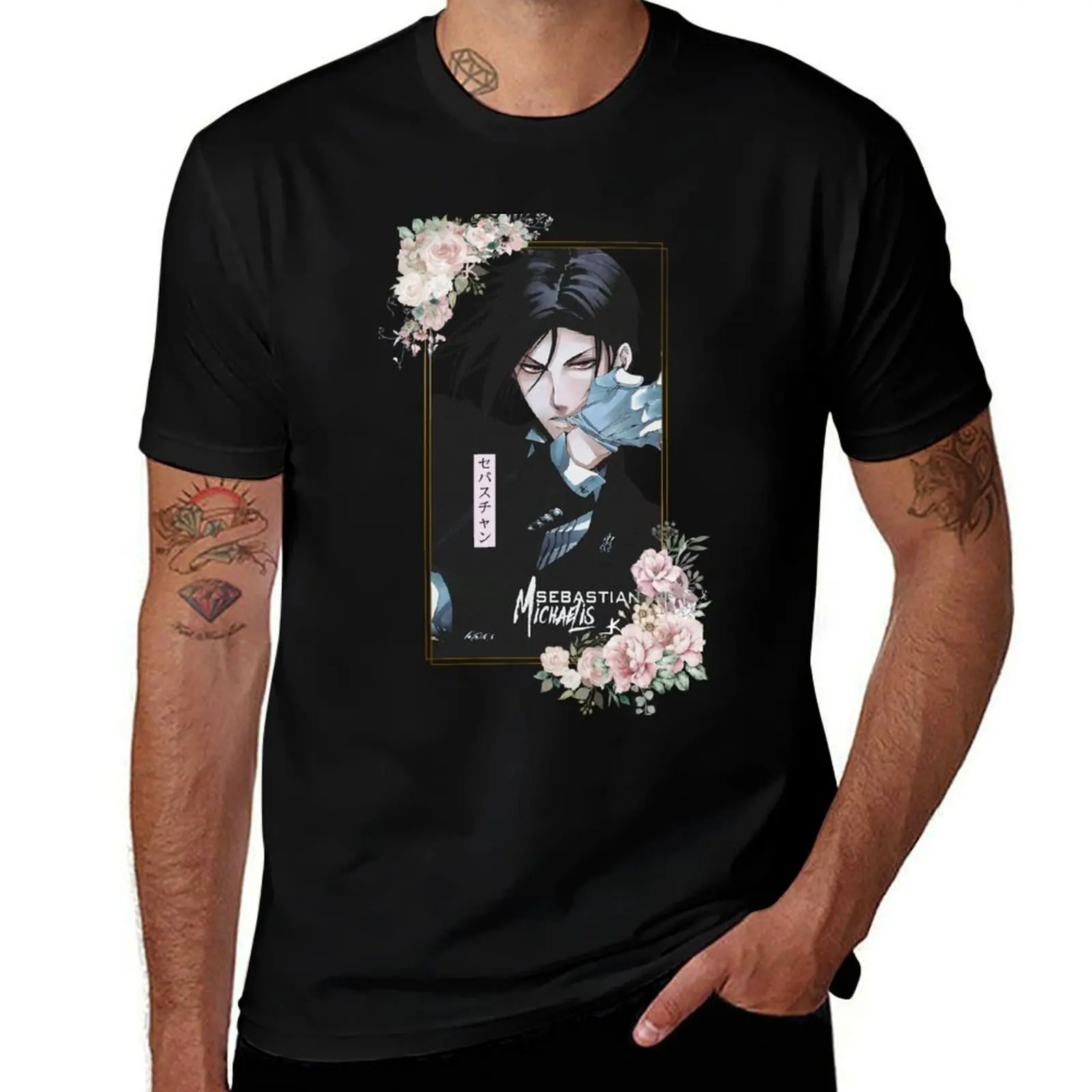 

Sebastian Michaelis Black Butler T-Shirt Casual Soft Cotton Short Sleeve Tee