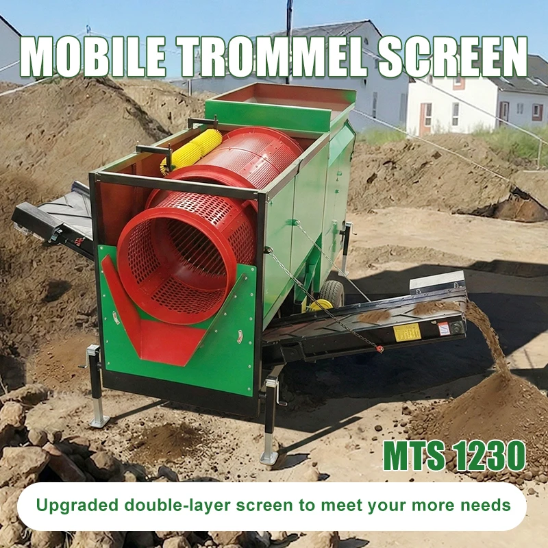 High Efficiency Mobile Trommel Screen  Machine Topsoil Sieve Compost Screen Soil Screener Sifter  Made in China