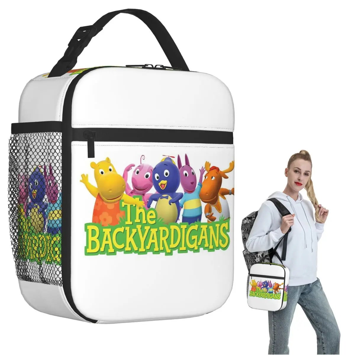 

Забавная изолированная сумка для обеда Backyardigans для женщин и детей, портативные контейнеры для еды, термосумка для обеда