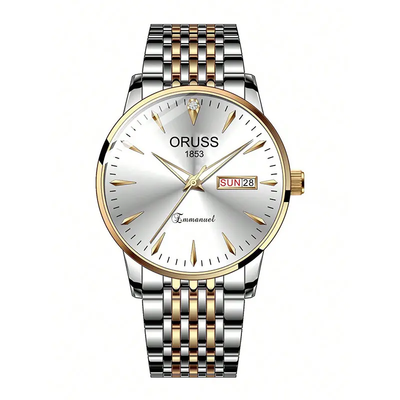 Men's Luxury Quartz Wristwatch with Luminous Pointer