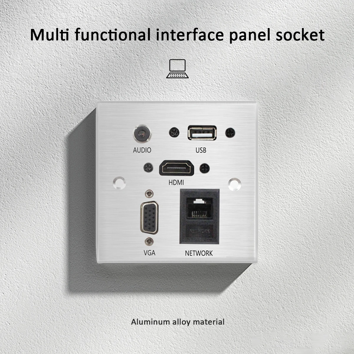 

Multimedia wall/desktop socket compatible with high-definition HDMI，VGA, USB, network, information, audio signal interface panel