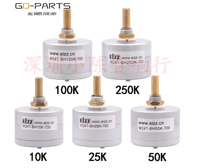 

1pcs EIZZ potentiometer 24 level voltage division single channel volume potentiometer 100K 25K 50K 10K 250K M24T single channel