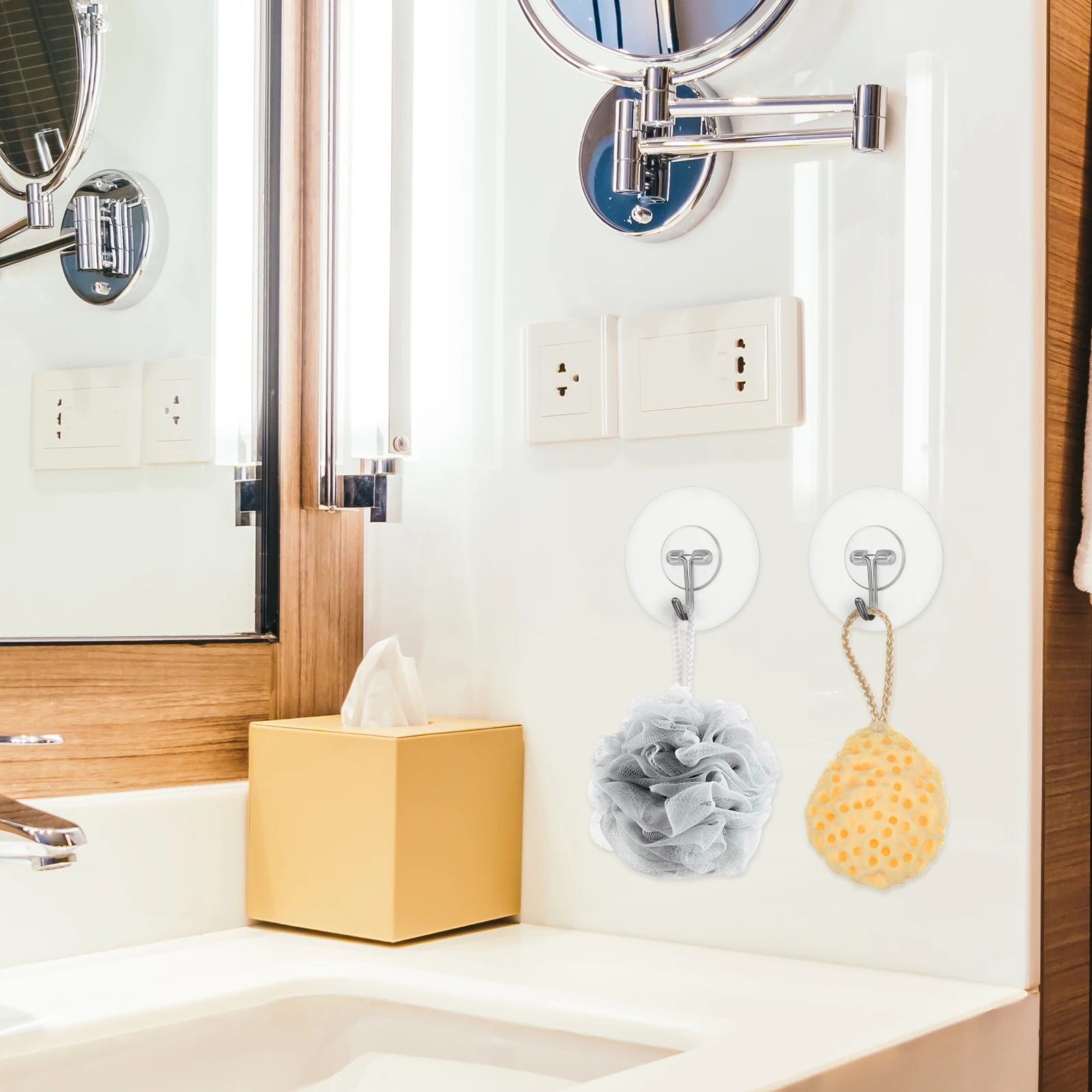 

12pcs Hooks Heavy Duty Wall Hanging Detachable Plastic Sticky Hangers Modern Strong Viscosity Smooth Wide Application Bathroom