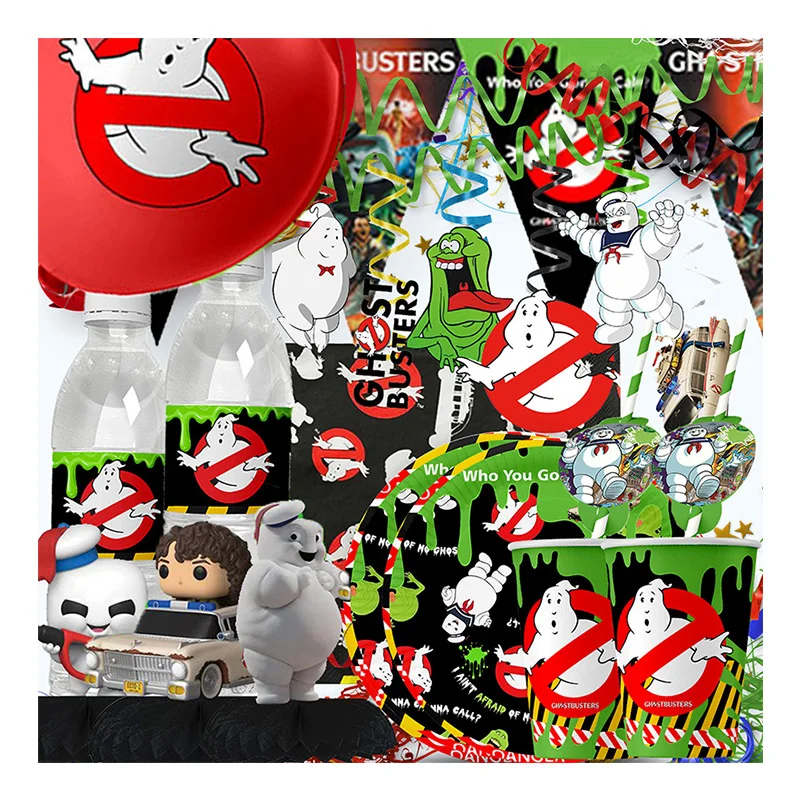 Ghostbusters Hobby Happy Birthday Party Decoration Balloon Cake Toppers Game Latex Ballons Bunting Flag Kids Toy Globos Supplies