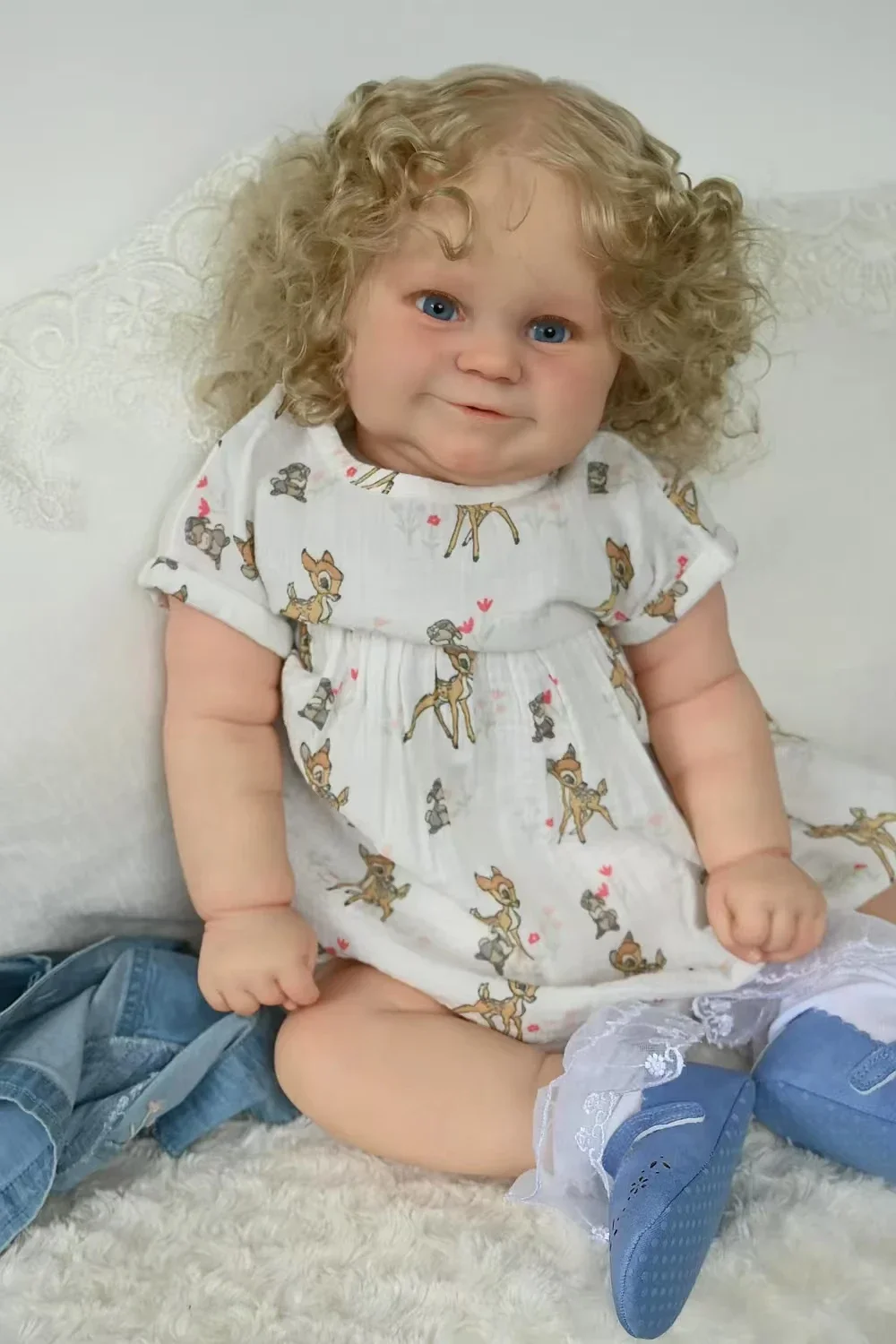 SINO-BB Customized Limited Supply 24inch Reborn Baby Maddie With Hand-Rooted Hair Already Finished Doll With different dress