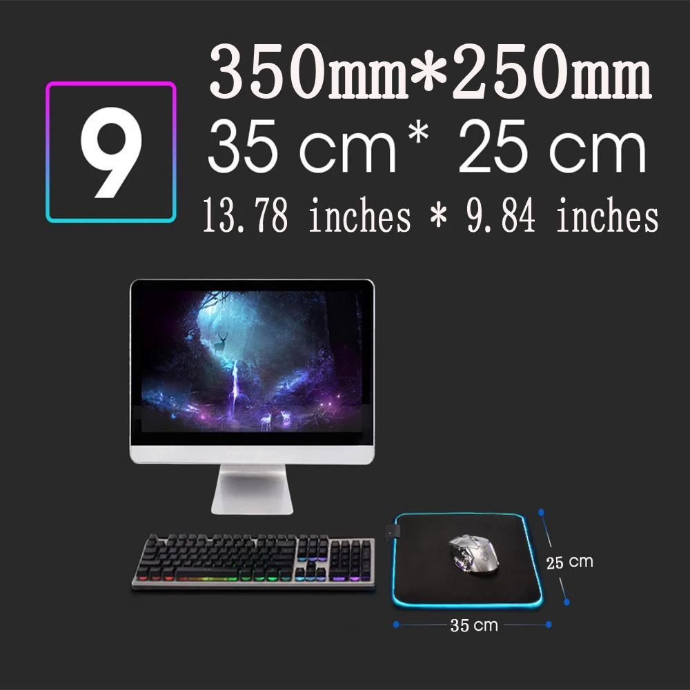 Imagem -06 - Mouse Pad com Mat Laptop Rgb Acessórios Gamer Teclado Computador Mesa Deskpad Mousepad Dota 50x100