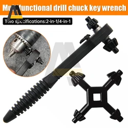 2 In 1 Ratchet Key For Chuck Wrench Spanner Torque Replace Universal Double Head Power Drill Press Electric Accessory Hand Tool