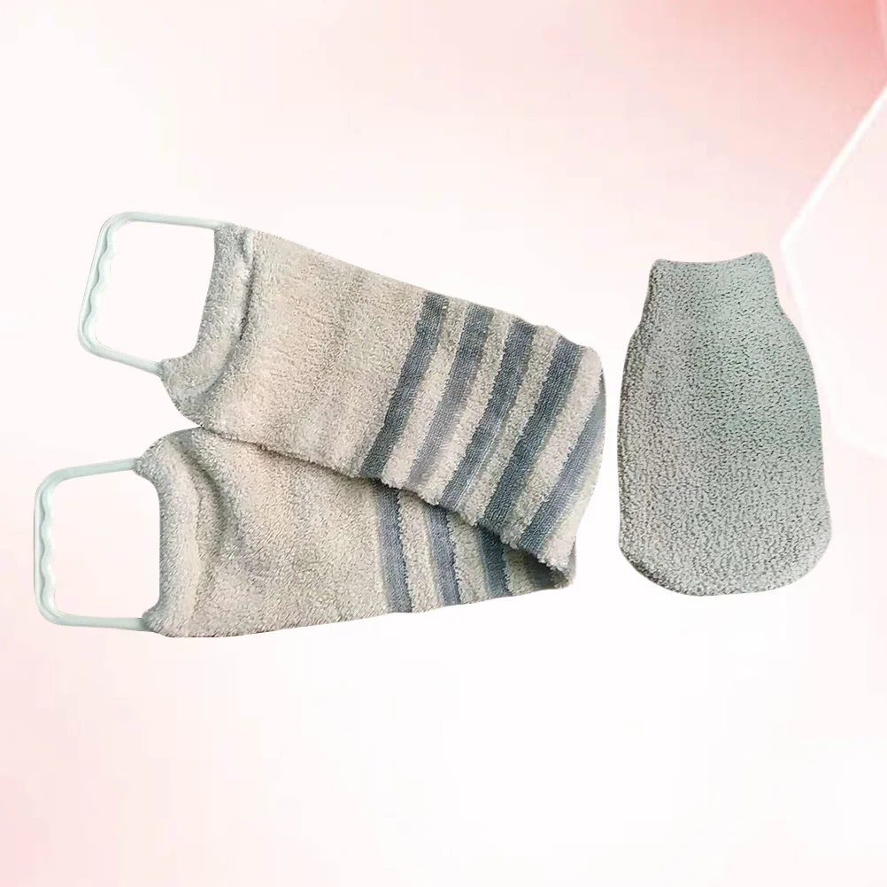 

2 pcs Double Sided Exfoliating Towel Spa Glove Body Scrub For Dead Skin Removal Deep Cleansing Bath Shower Tool Set