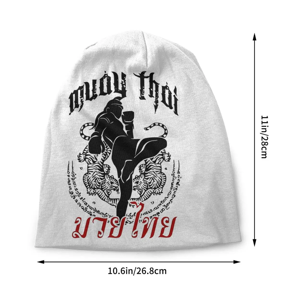 Muay Thai Tiger Tattoo Skullies Beanies Caps Winter Warm Knitted Hat Women Men Adult Unarmed Combat Bonnet Hats Outdoor Ski Cap