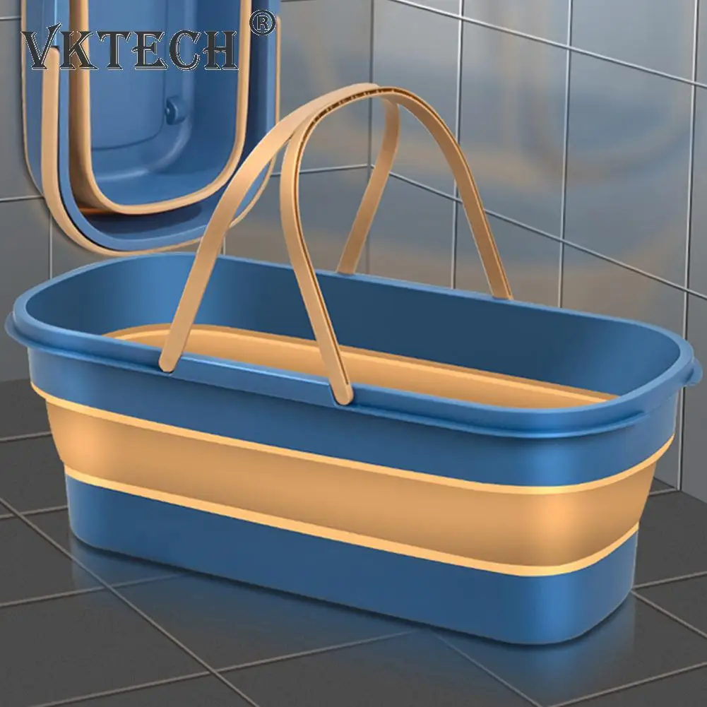 Collapsible Portable Wash Basin Dishpan With Handle Foldable Mop Bucket Fishing Pail Tools Large Capacity Barrel Space-Saving