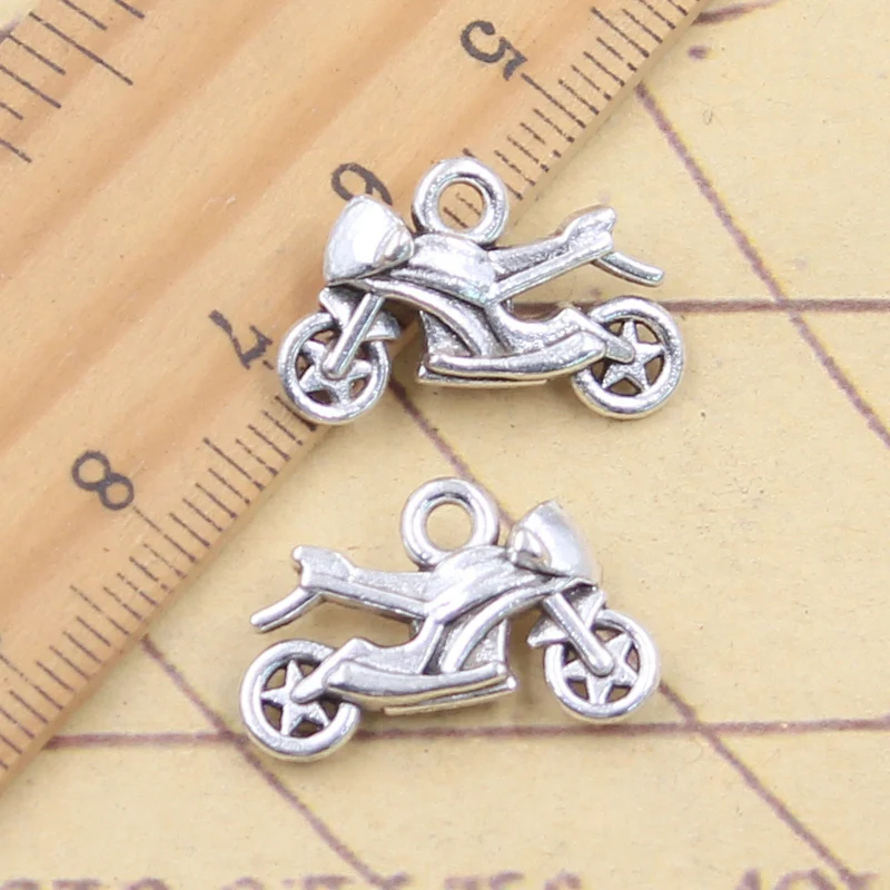 10pcs Charms Motor Motorcycle 13x20mm Tibetan Silver Color Pendants Antique Jewelry Making DIY Handmade Craft