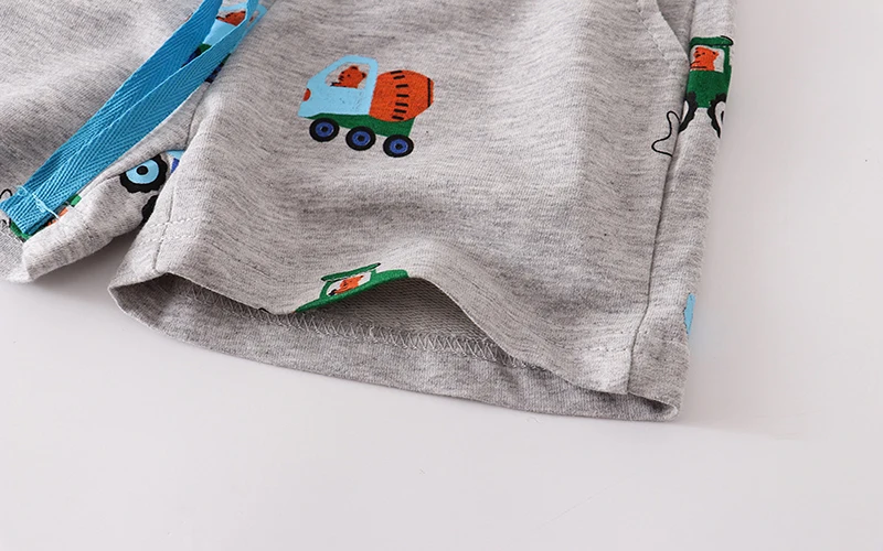 Little maven 2024 New Summer Shorts Clothes Boys Kids Clothes Cotton Trousers Children\'s Clothing Cartoon Excavator Short Pants