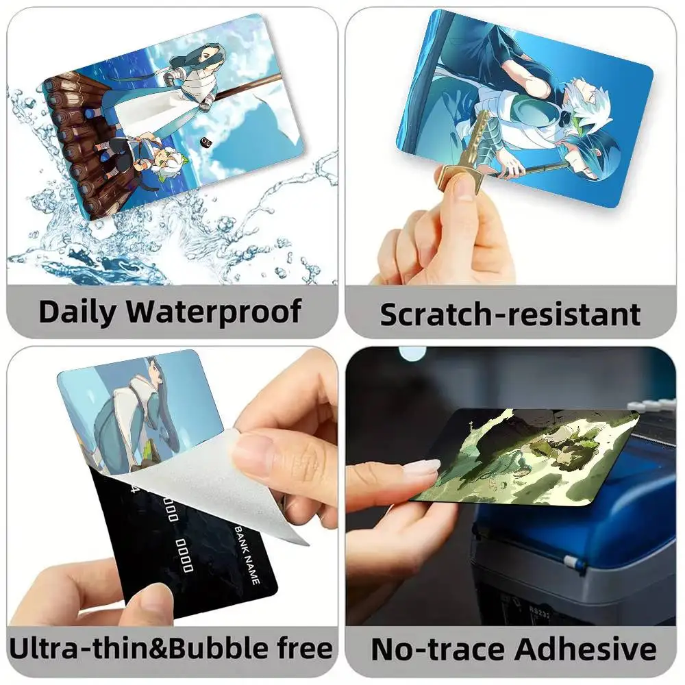 Anime T-The Legend of Hei  Credit Card HD Stickers Game Card Decal Small Chip Waterproof Sticker Gift