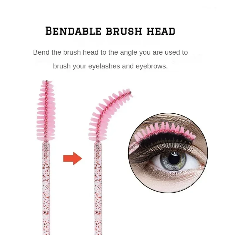 200Pcs/Lot Disposable Crystal Eyelashes Brush Comb Eye Lashes Extension Mascara Wands Makeup Professional Makeup Beauty Tool