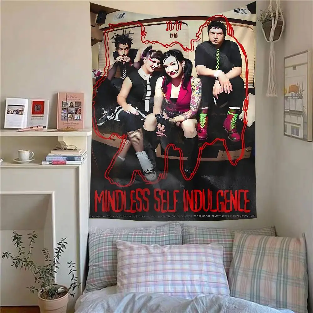 Famous Punk Bands M-Mindless Self Indulgence Chart Tapestry for Living Room Home Dorm Decor Art Home Decor
