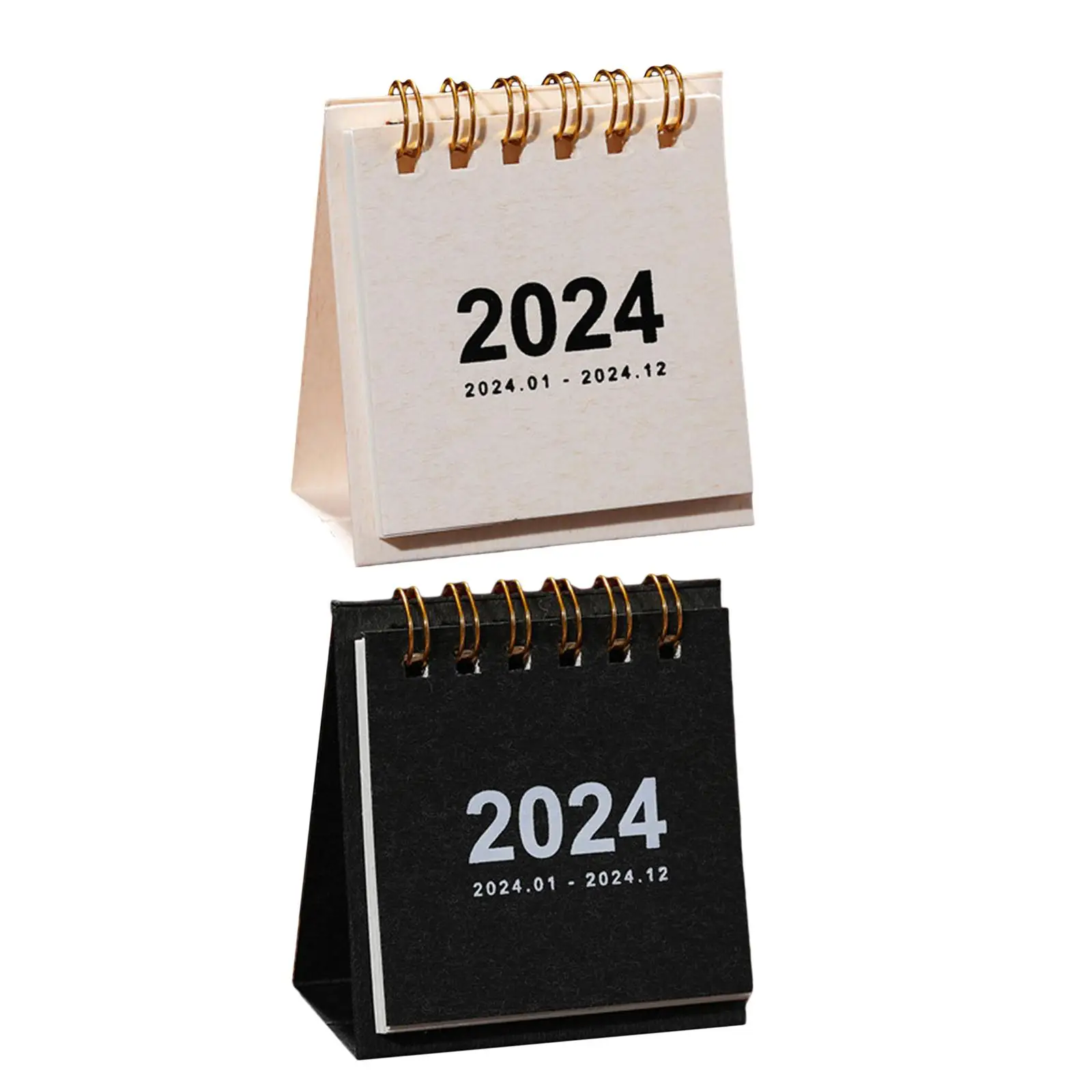 Small Desk Calendar 2024, Standing Flip Desktop Calendar, Twin Wire Binding Monthly Desktop Calendar for Home Office