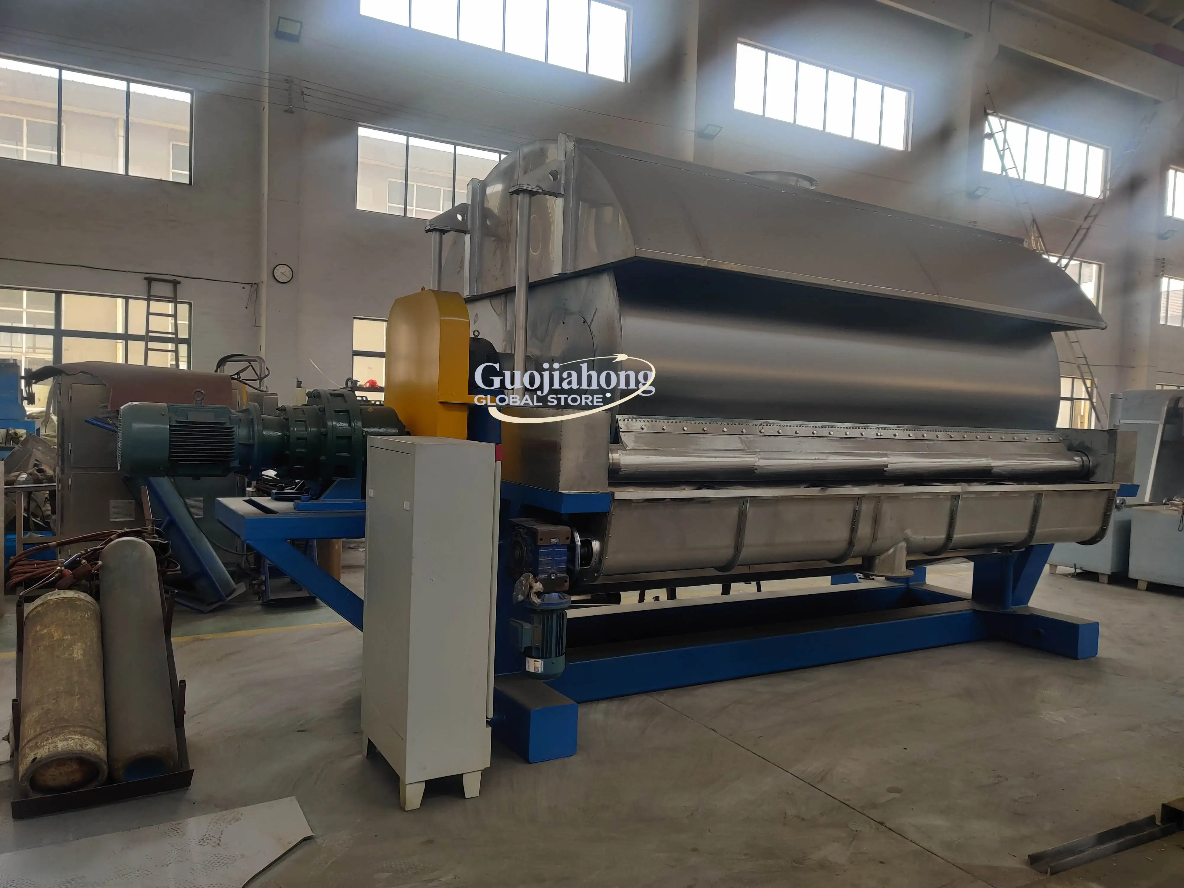 Single/double baffle rotary drum dryer with scraper for slurry, cream