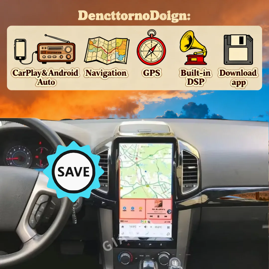 

13.8" Android 14 Vertical screen Car Radio Multimedia player GPS Navigation For Chevrolet Captiva 2012-2018 Wireless carplay DSP