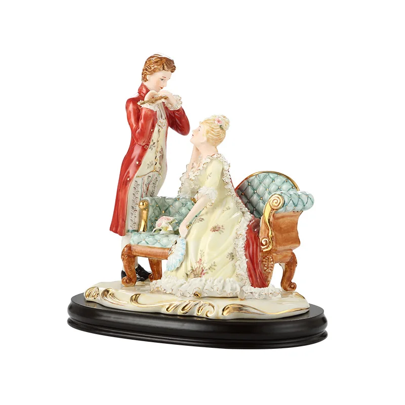 Italian ceramics, porcelain dolls, wedding gift ornaments, couples, European luxury characters, villas, home furnishings