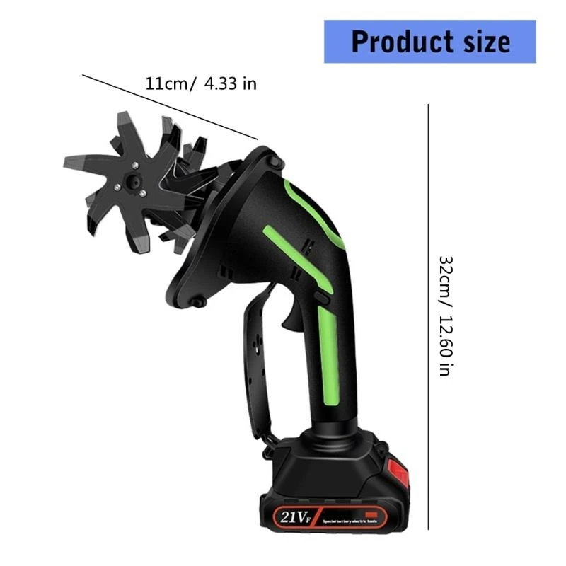 ハンドヘルドティラーガーデンロータリーミニカルチベーターマシンコードレスガーデントラクター電動工具ポータブルグラストリマー