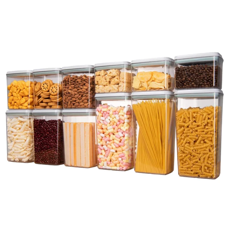 

Injection Plastic Kitchen Storage Containers Stackable Airtight Food Storage Bins 10kg Capacity for Home Pantry Organizer Cereal