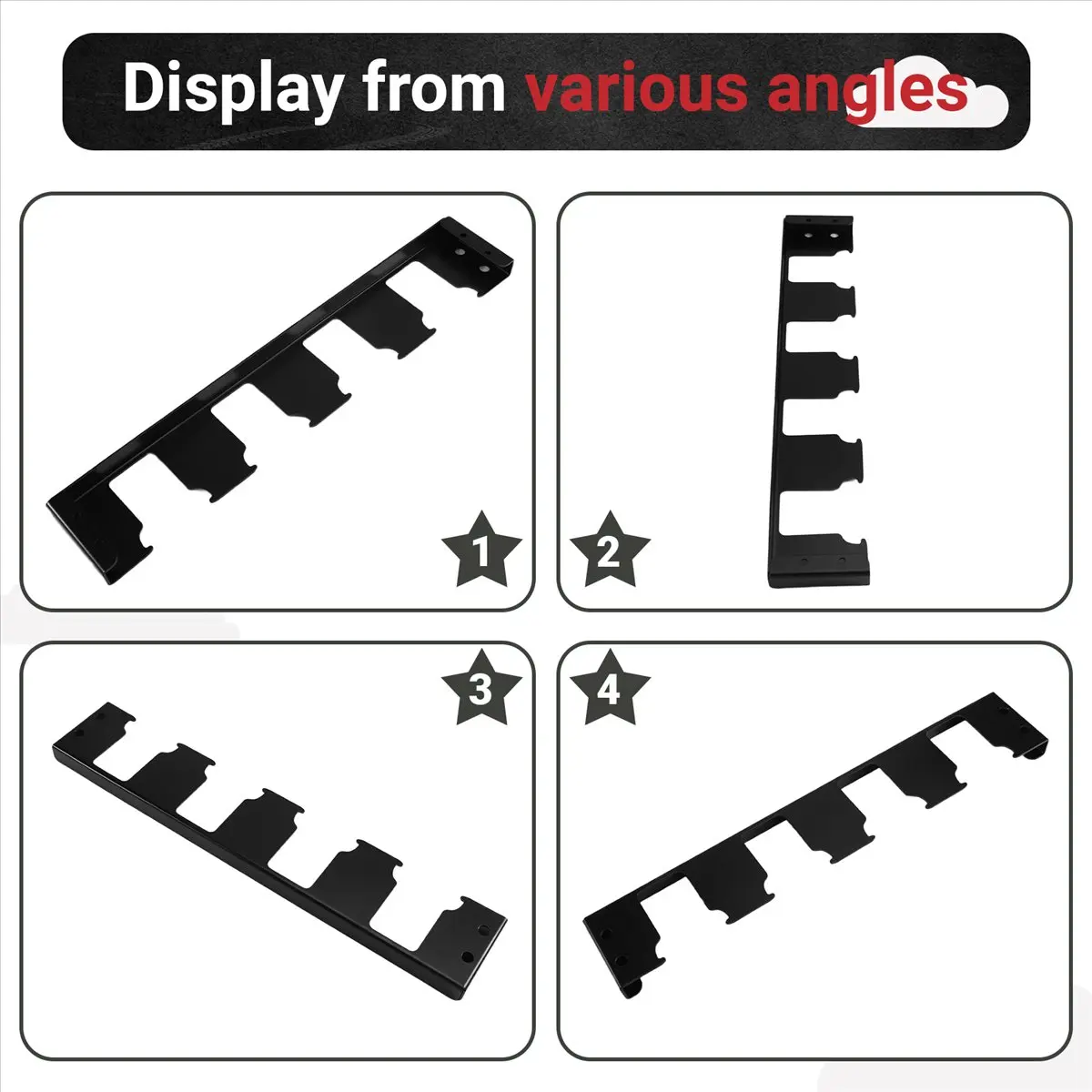 Goodprice 4 Slots Battery Holder Toolbox Expansion Battery Holder Bracket Effortless Side Battery Storage Bracket Black