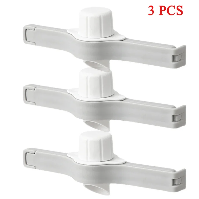 

3pcs Airtight Sealing Clips with Screw Caps - Leakproof Food Bag Clips for Spices, Powder, Snacks | Kitchen Storage Accessories