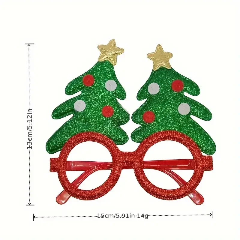 12-Piece Holiday Christmas Glasses Set, Deer and Tree Design, Classic Santa Claus, Holiday Celebration Novelty Glasses Photo