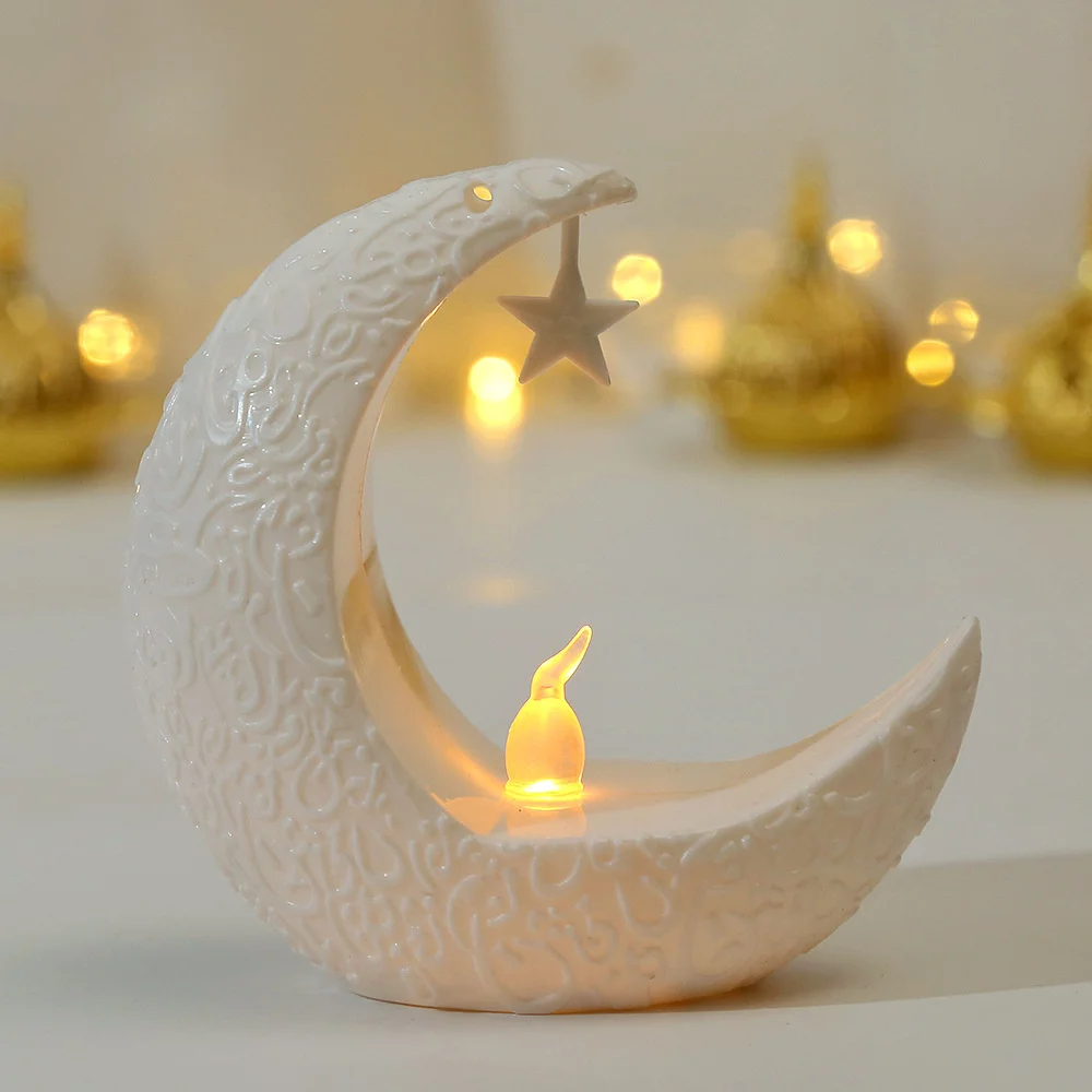 Ramadan Led Candlestick Star Moon Light Ornaments Eid Mubarak Home Decoration Islamic Muslim Party Gift Ramadan 2025