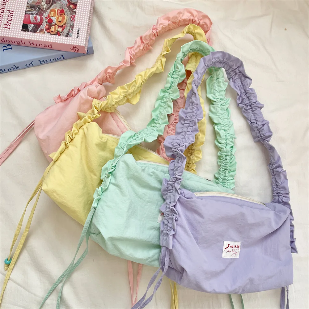 

Women's Bags 2025 Summer Canvas Fashion Handbags Crossbody Bag Korean Solid Color Zipper Tote Bag Female Small Shoulder Bag