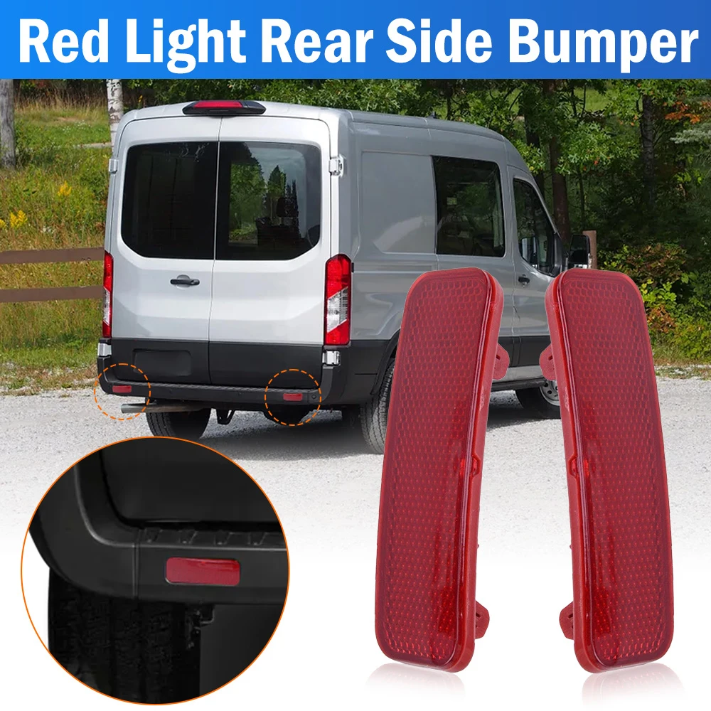 1pc/2Pc Rear Bumper Lower Reflector Red Lens for Ford Transit 150 250 350 2015 2016 2017 2018 2019 2020 1778456 1778457