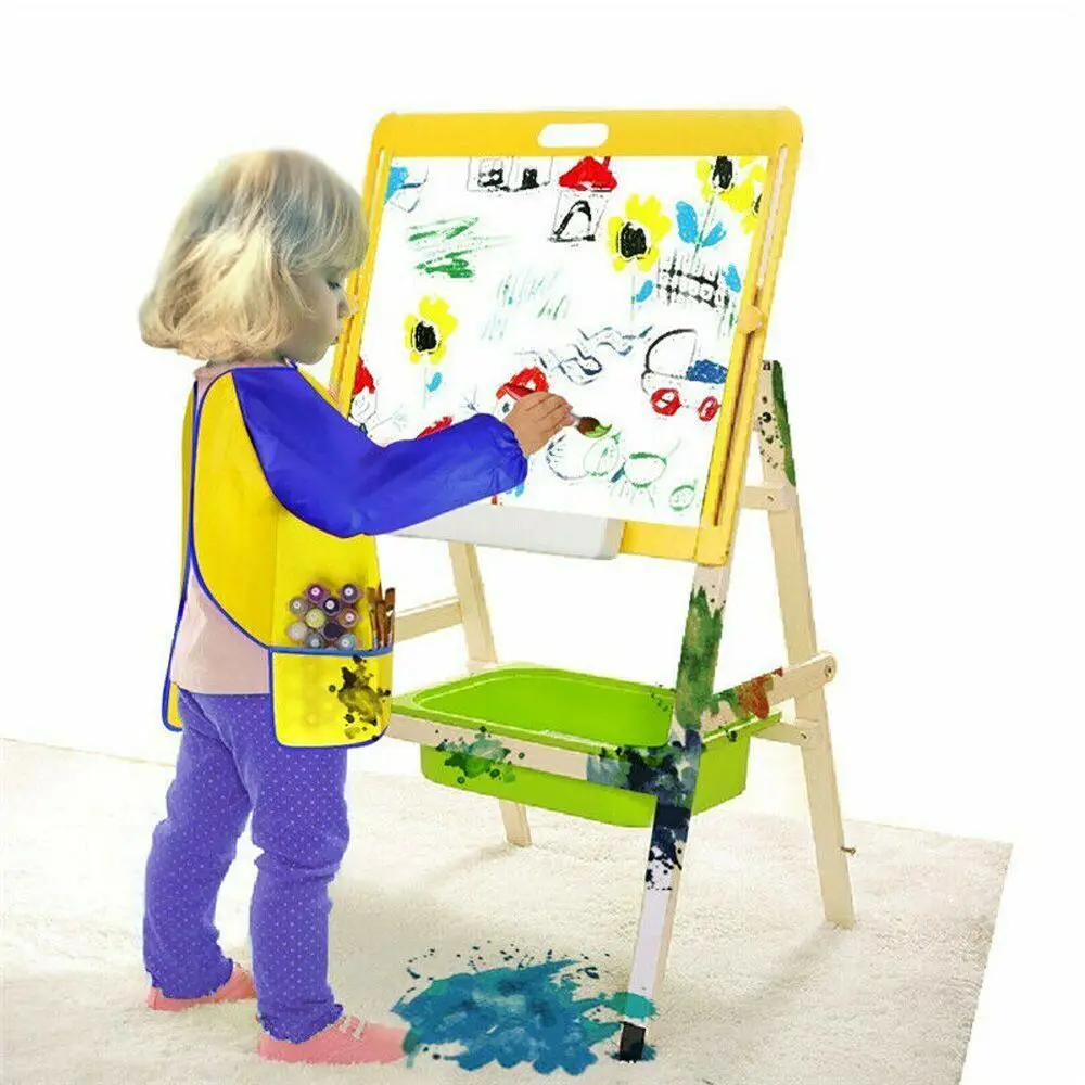 Portable Feeding Eating DIY Craft Paint Drawing Clothes Baking Tool Smock Art Accessory Painting Apron Kids Bib