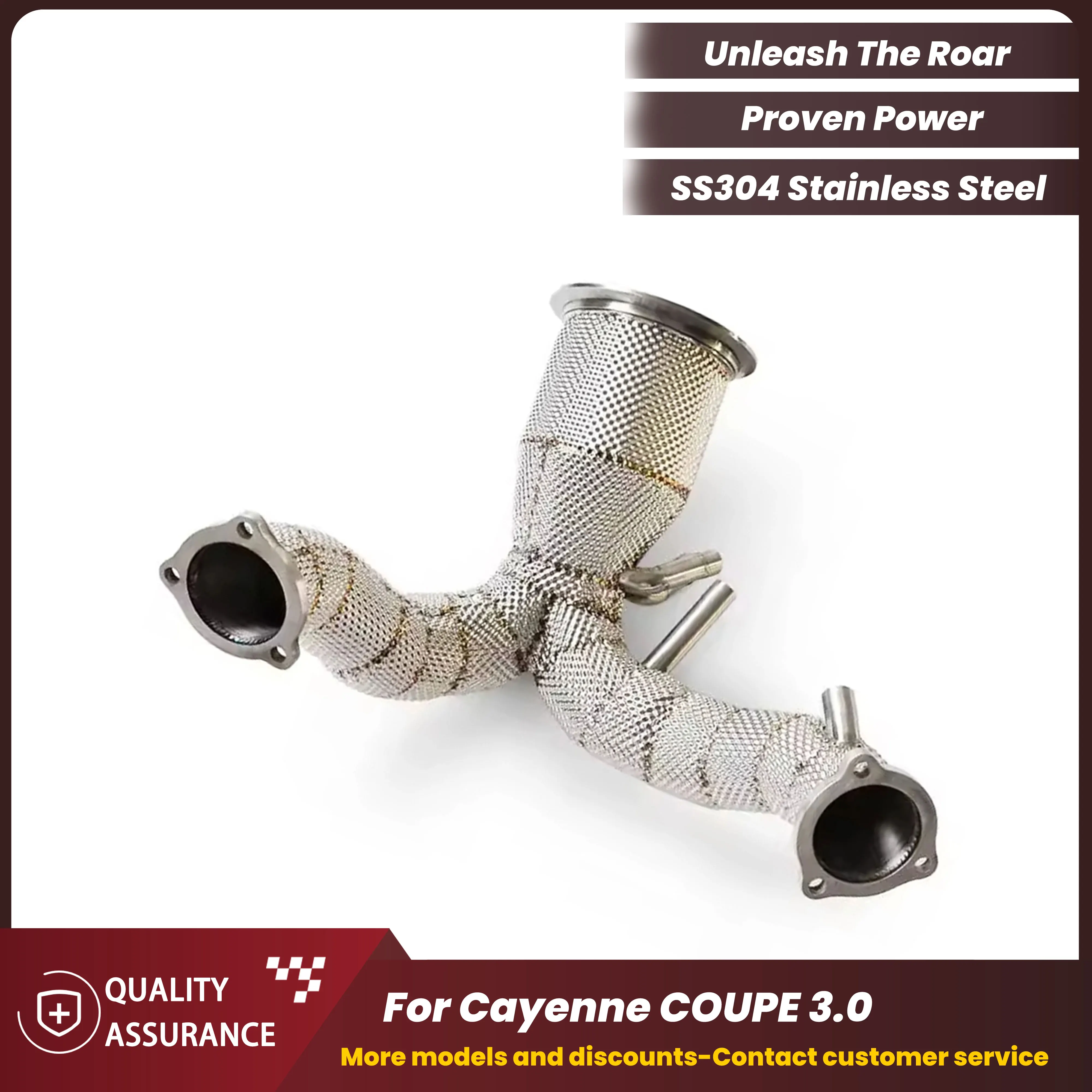 

High Performance High Flow ECCF SUS304 Headers with Heat Shield for Porsche Cayenne Coupe 3.0T 2019-2023