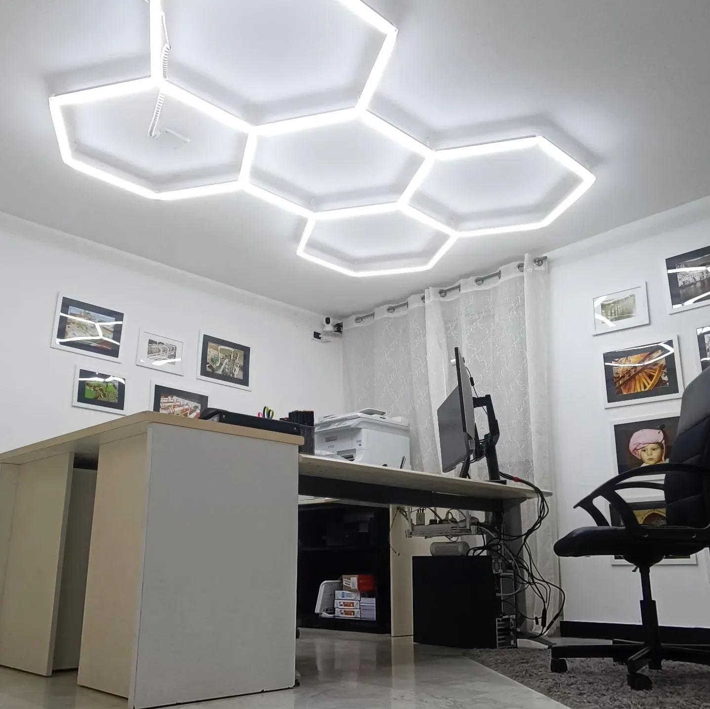 Hot Sell Led Ceiling Light For Car Shop Hexagonal Lighting For Car Workshop Garage